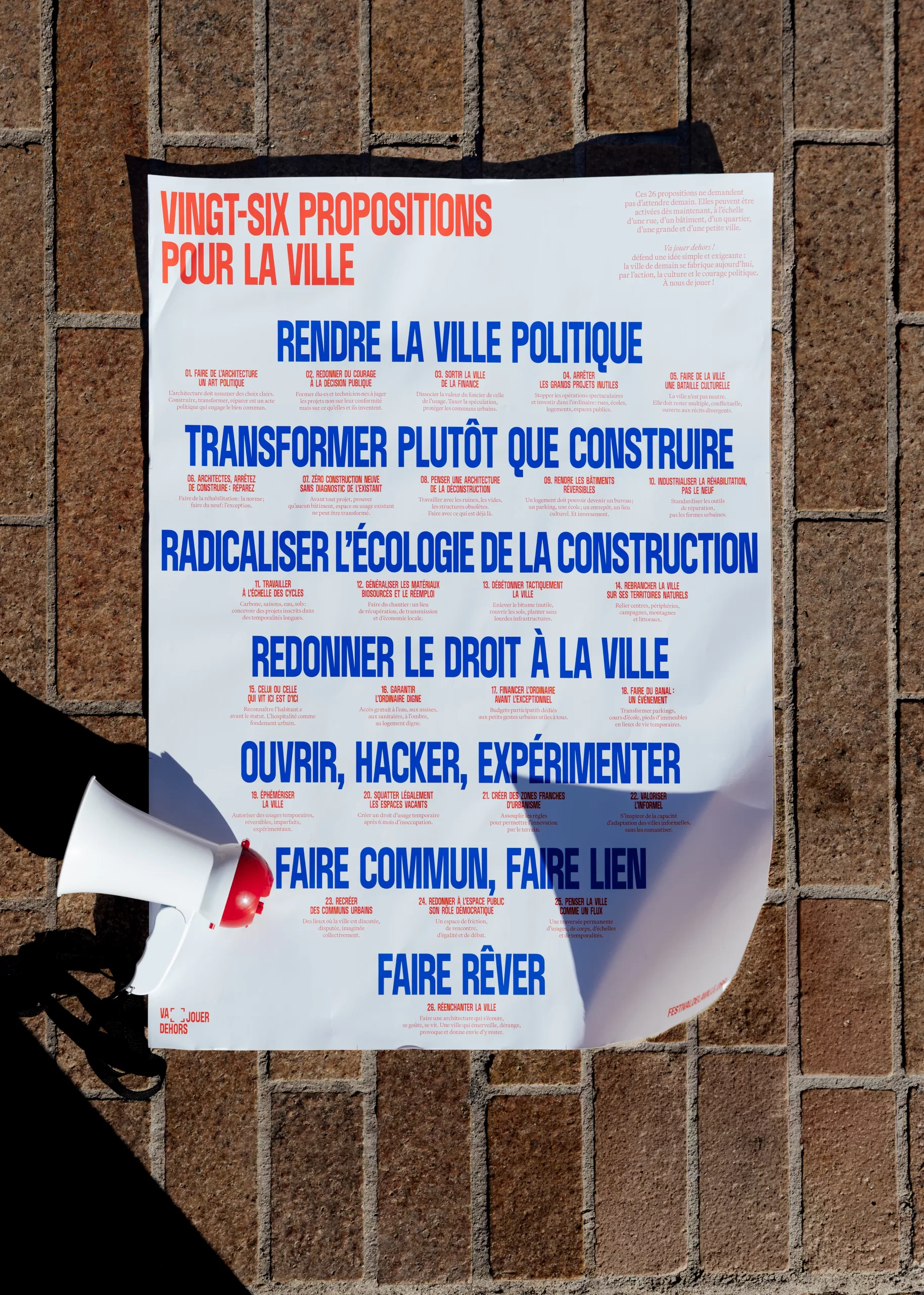 26 propositions pour la ville / Affiche-manifeste